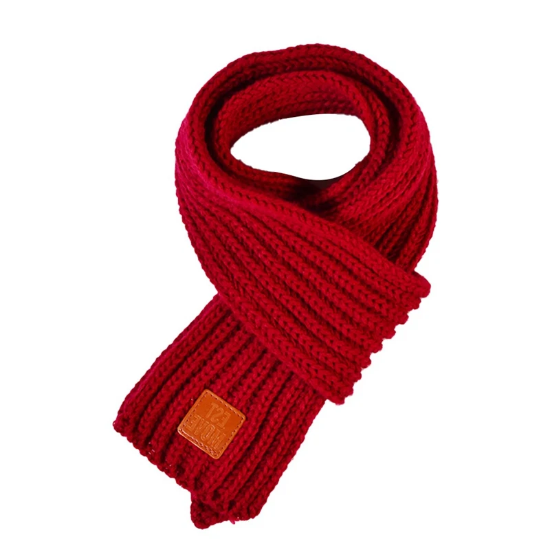 Модные зимние детские шарфы, теплый шарф для маленьких мальчиков и девочек, однотонный мягкий шарф с воротником, детское растягивающееся кольцо на шею