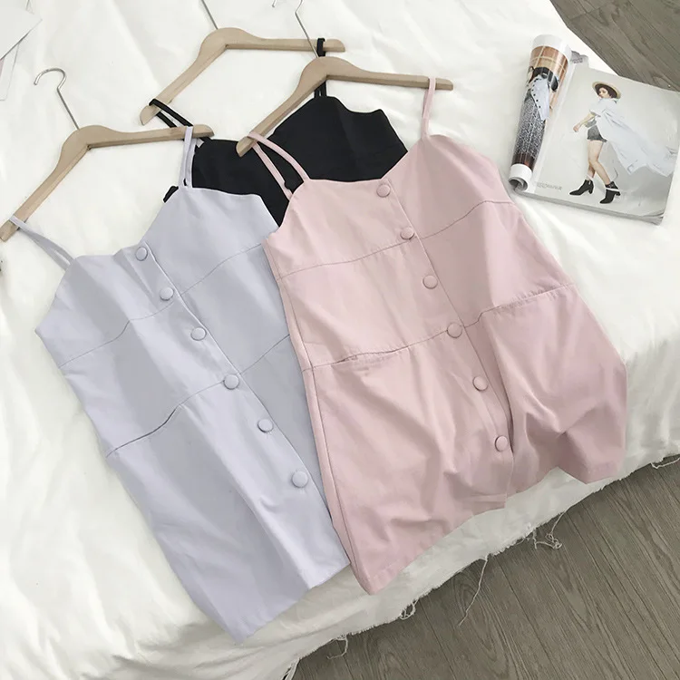 

Special Offer WOMEN'S Dress Processing Korean-style Sophisticated Style Solid Color Simple Miniskirt Strapped Dress Women's 8.1