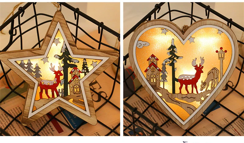 Дизайн, рождественское 3D дерево, светодиодная лампа, дерево, снежинка, знак любви, Рождественское украшение для дома, подвесное орнаментное освещение