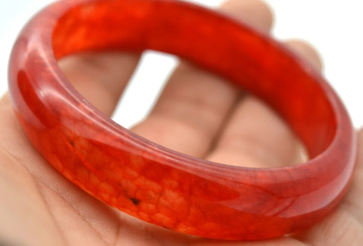 

New 56-62mm Chinese Natural Beautiful Rare Blood Stone Jade Bangle Bracelet