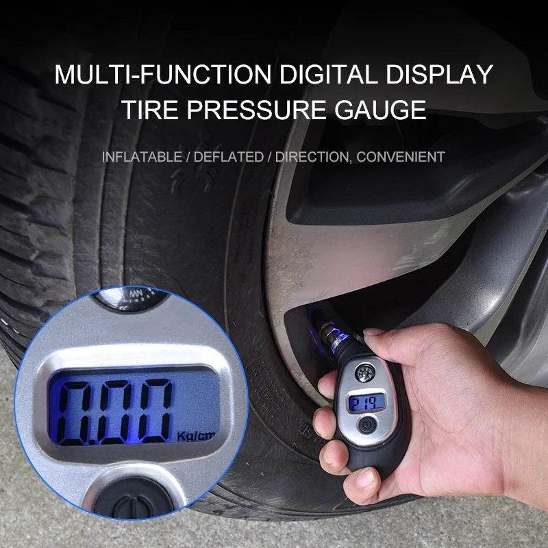 

Digital Car Tire Pressure Gauge Meter Bicycle Car Tire Diagnostic Tool 0-100 PSI LCD Pressure Gauge Tester for Car Motorcycle