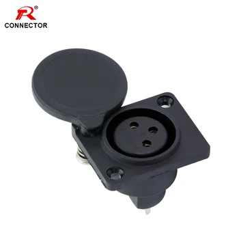 

1pc XLR connector, 3pins, XLR female socket, panel mount type, with protecting cover, for Audio/Video