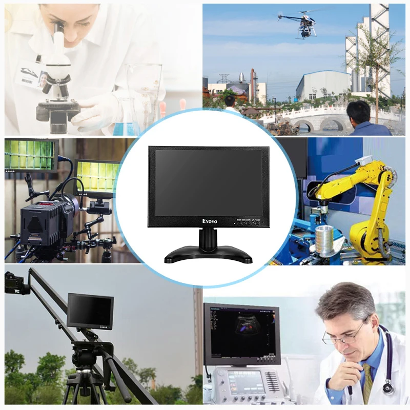 Eyoyo 1" дюймовый TFT lcd HDMI 1920x1200 монитор Full HD экран VGA/HDMI/BNC вход автомобиля FPV DVD PC монитор камеры CCTV