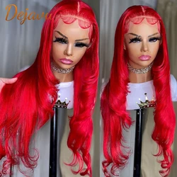 Red Color Curls Inward Body Wave Human Hair Wigs 613 Lace front Wig 13x4 Frontal Lace wig 8-32 Inch PrePlucked Wigs for Women