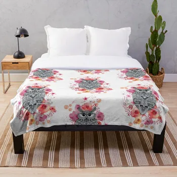 

OWL and FLOWERS Blanket Wool Flannel Plush Blanket Bedspread For office Sherpa Blanket Couch Quilt Cover Travel