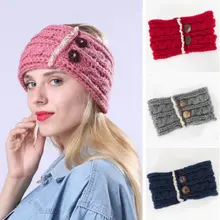 Зимняя теплая спортивная трикотажная повязка для волос эластичная разноцветная витая лента для волос в горошек модный головной убор ручной работы унисекс