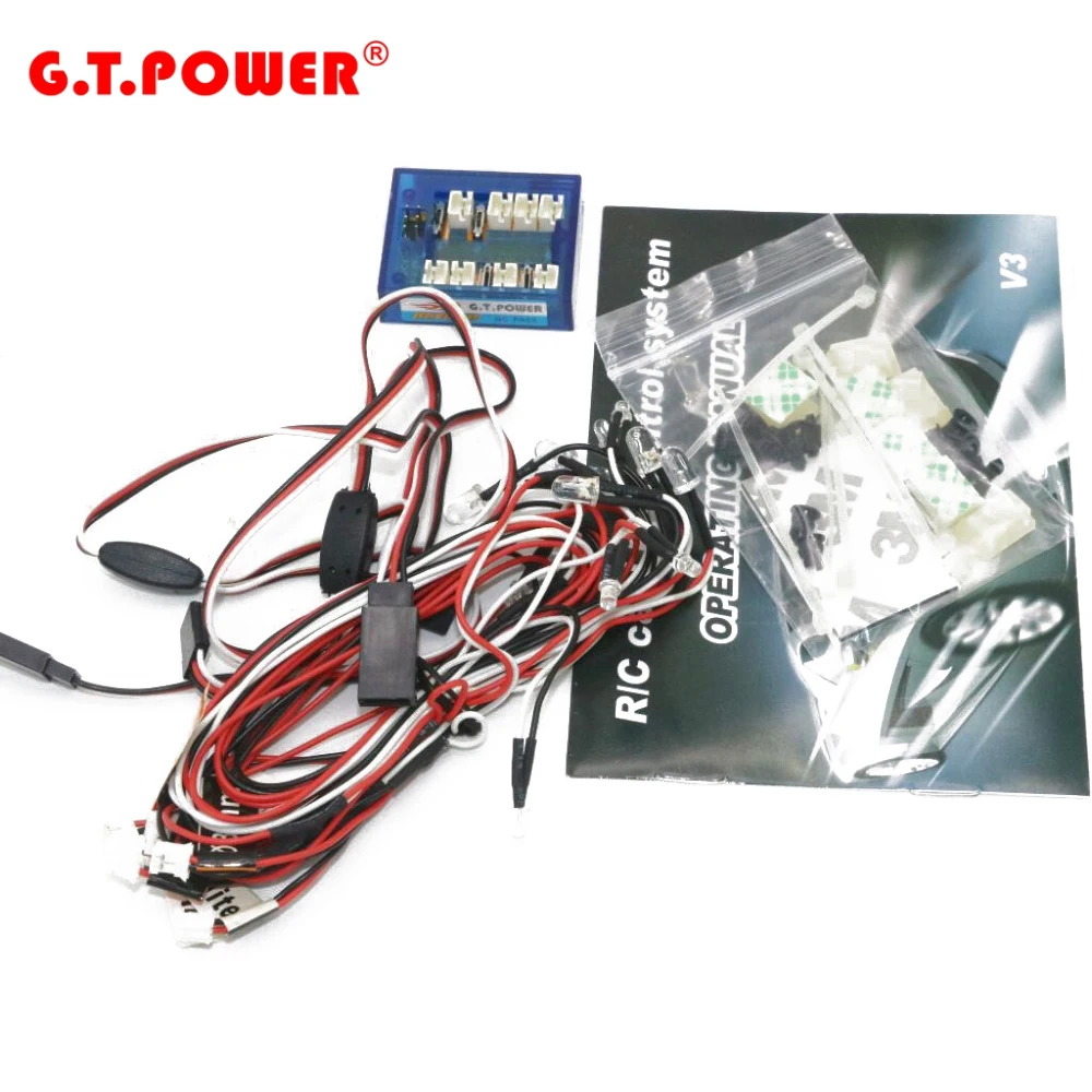 

GT Power RC Car lighting 8LED Flashing lighting Light Wire System 2 PPM FM FS 2.4G kit BRAKE+HEADLIGHT+SIGNAL