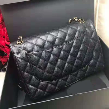 

Top designer caviar handbag luxury leather shoulder bag purse high quality ladies Messenger bag 33cm large capacity female bag