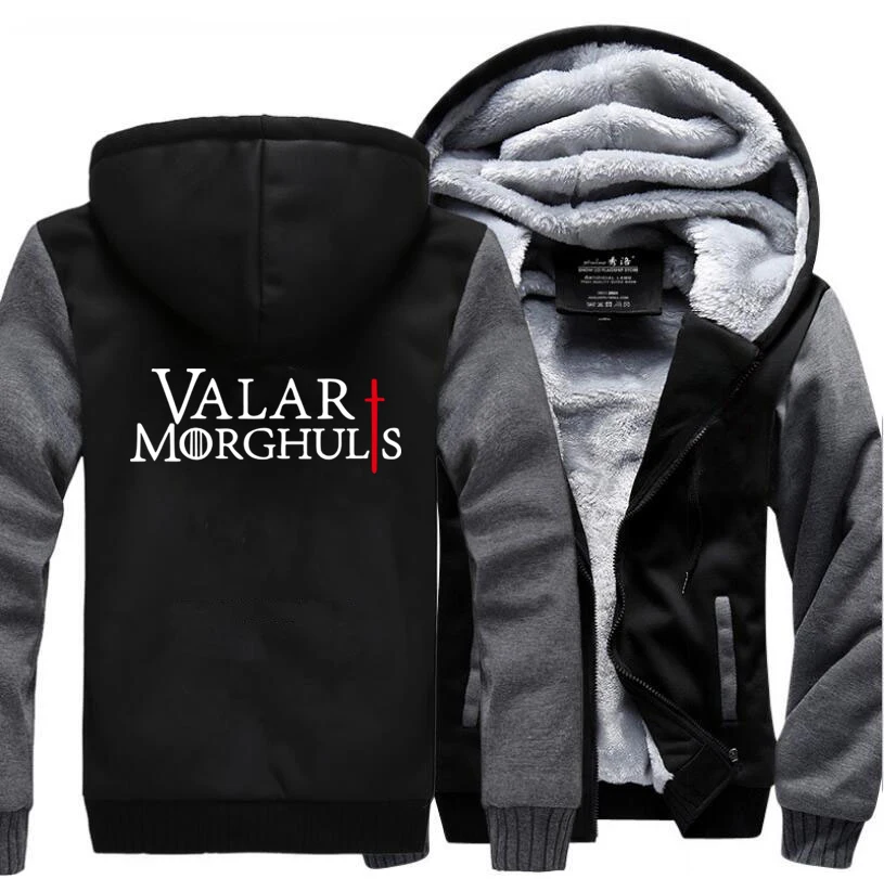 

Game of Thrones Winter Men Thick Warm Fleece Jacket Valar Morghulis Coat Sweatshirt Coats Thicken Hoodies Hoodie Outwear Jackets