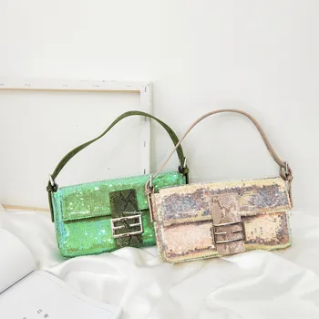 

2020 Spring and Summer New Style Same Laser Bead Bag Fairy Gas Messenger Female Bag Snake Pattern Armpit Small Bag