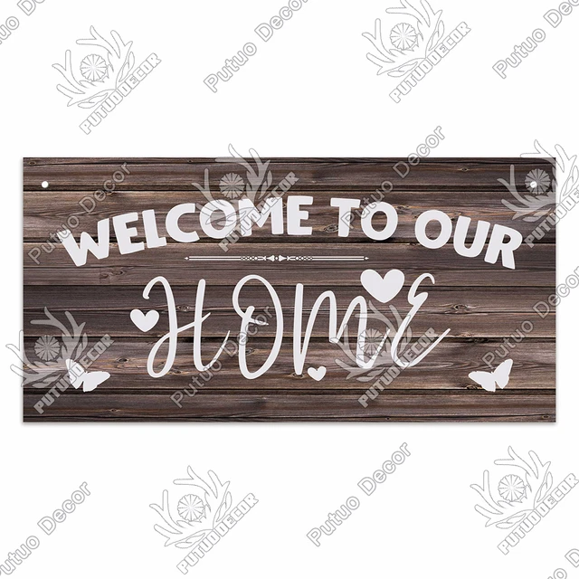 Putuo Decor Home Wooden Signs Family Wood Pendant Decorative Plaque for Friendship Home Sweet Home Room Sign Wall Decoration WP3825
