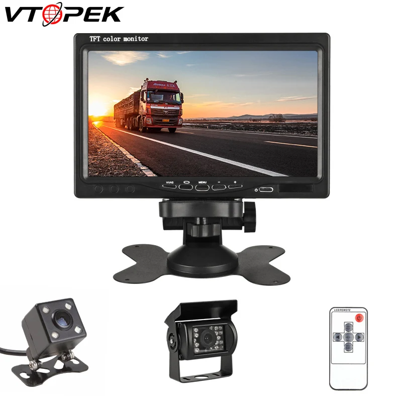 Vtopek 7 дюймов TFT LCD автомобильный монитор дисплей Проводная камера s система