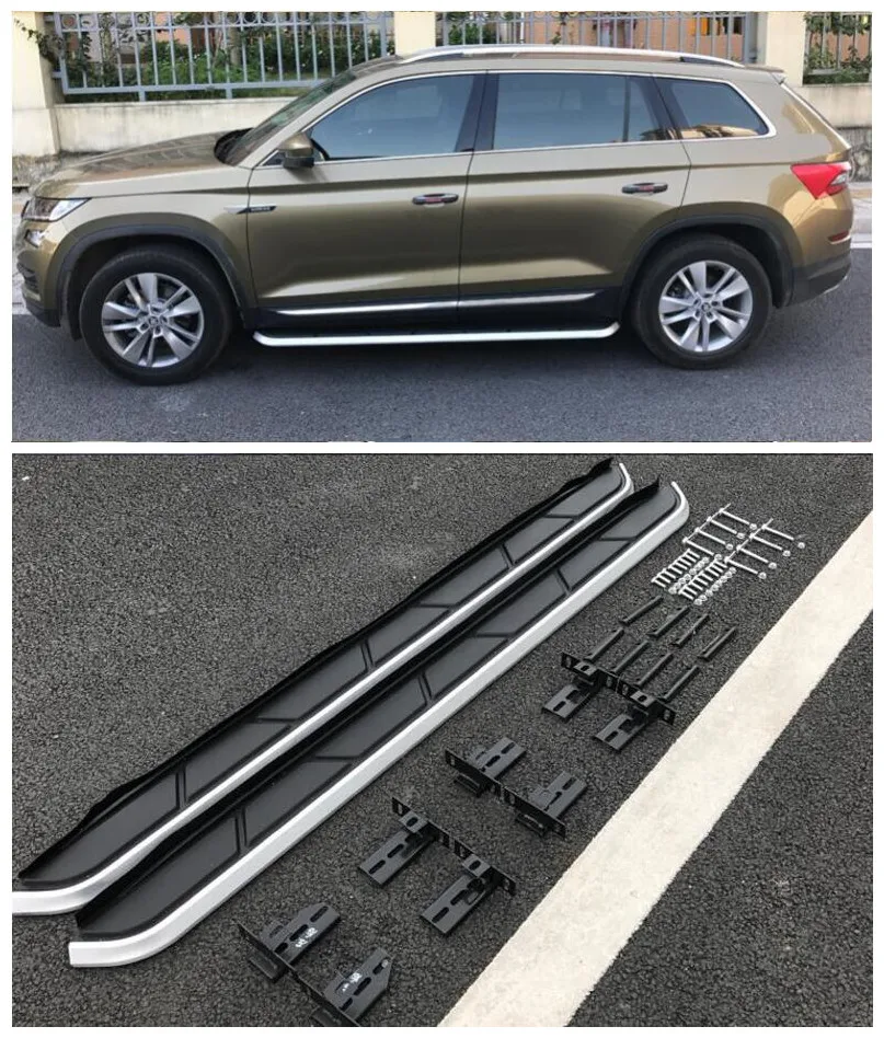 

High quality Car Aluminum alloy Running Boards Side Step Bar Pedals Fits For Skoda KODIAQ 2017 2018 2019