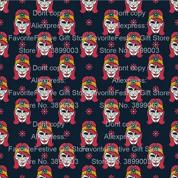 

Skull Fabric stretch zombie killer Fabric Rose Butterfly Printed Skull Fabric Patchwork Sewing Material Diy Girl Dress