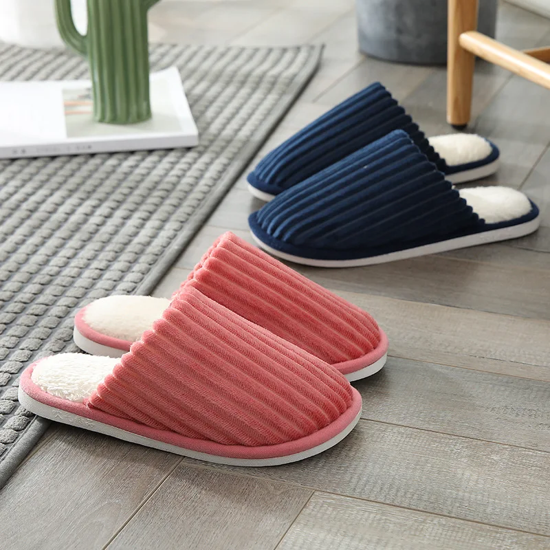 

2020 Household Autumn and Winter Cotton Slippers Female Couples New Style Indoor Anti-slip Home Home Plush Warm yue zi xie Male
