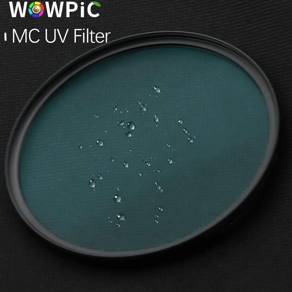 WOWPIC MC УФ фильтр 49 52 55 мм 58 62 67 72 77 82 супер тонкий зеленый Muticoating 16 слоев защитное