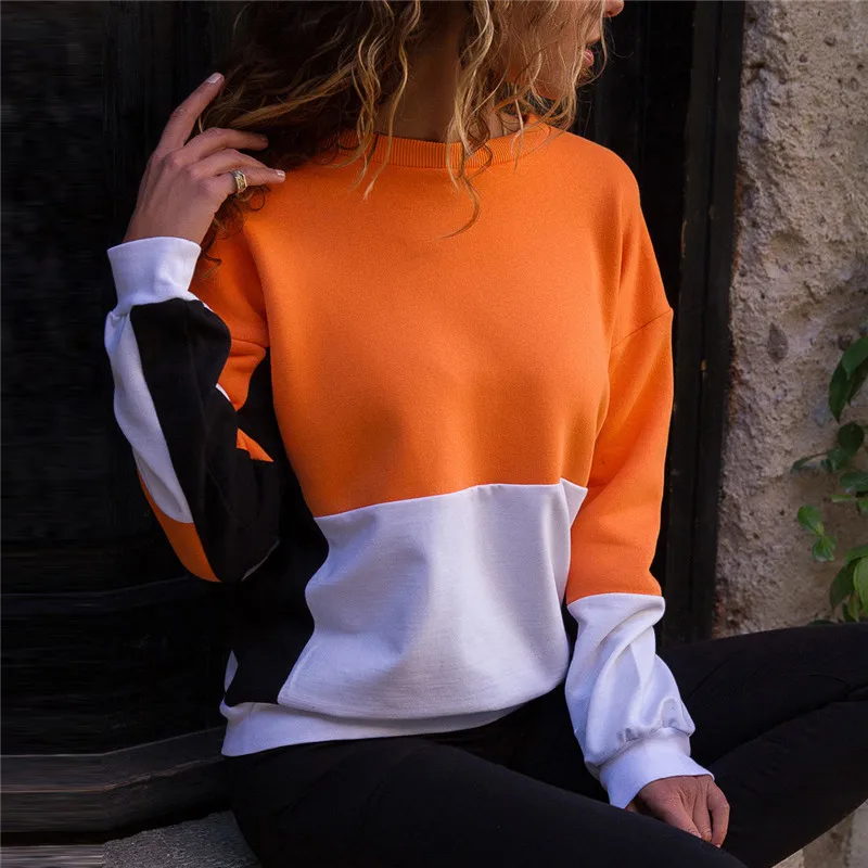 Vente Femmes mode sweat à capuche décontracté 2019 automne à manches longues col rond lâche sweat