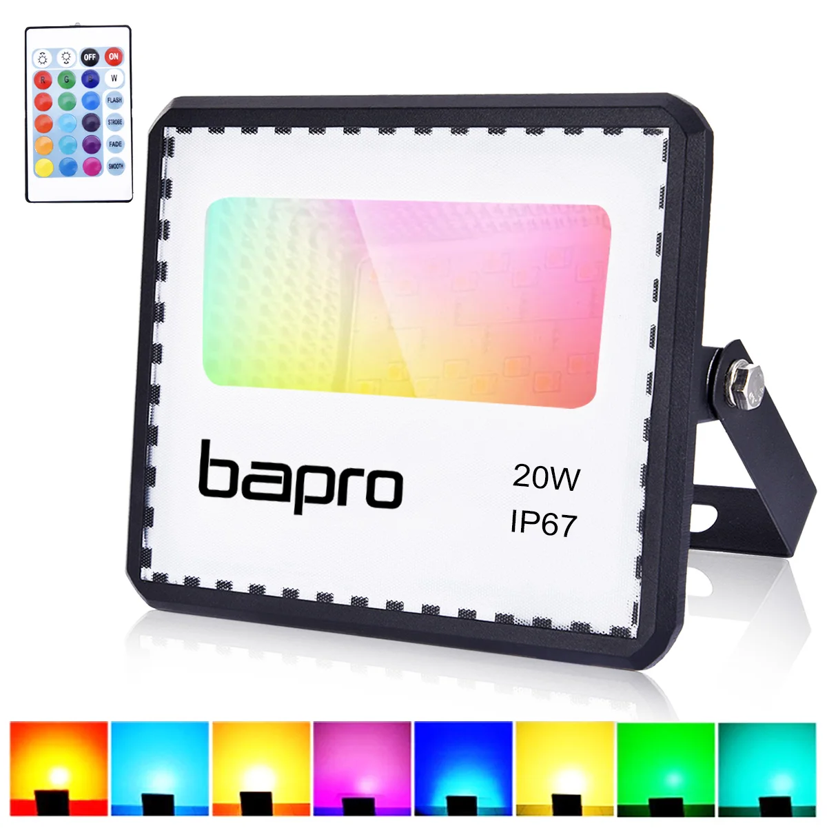 20W RGB Led Sportlight открытый RGB прожектор 10 Вт 20 Вт 30 Вт 50 Вт 100 Вт 220 В IP67 Водонепроницаемый отражатель Лампа для проектора цветной пульт дистанционного управления - Испускаемый цвет: 20W RGB