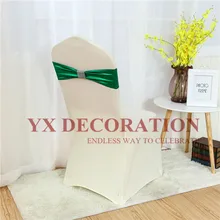 Металлическое бронзирование лайкра повязка на стул спандекс створки Чехлы для стула ленты для украшения свадебного мероприятия