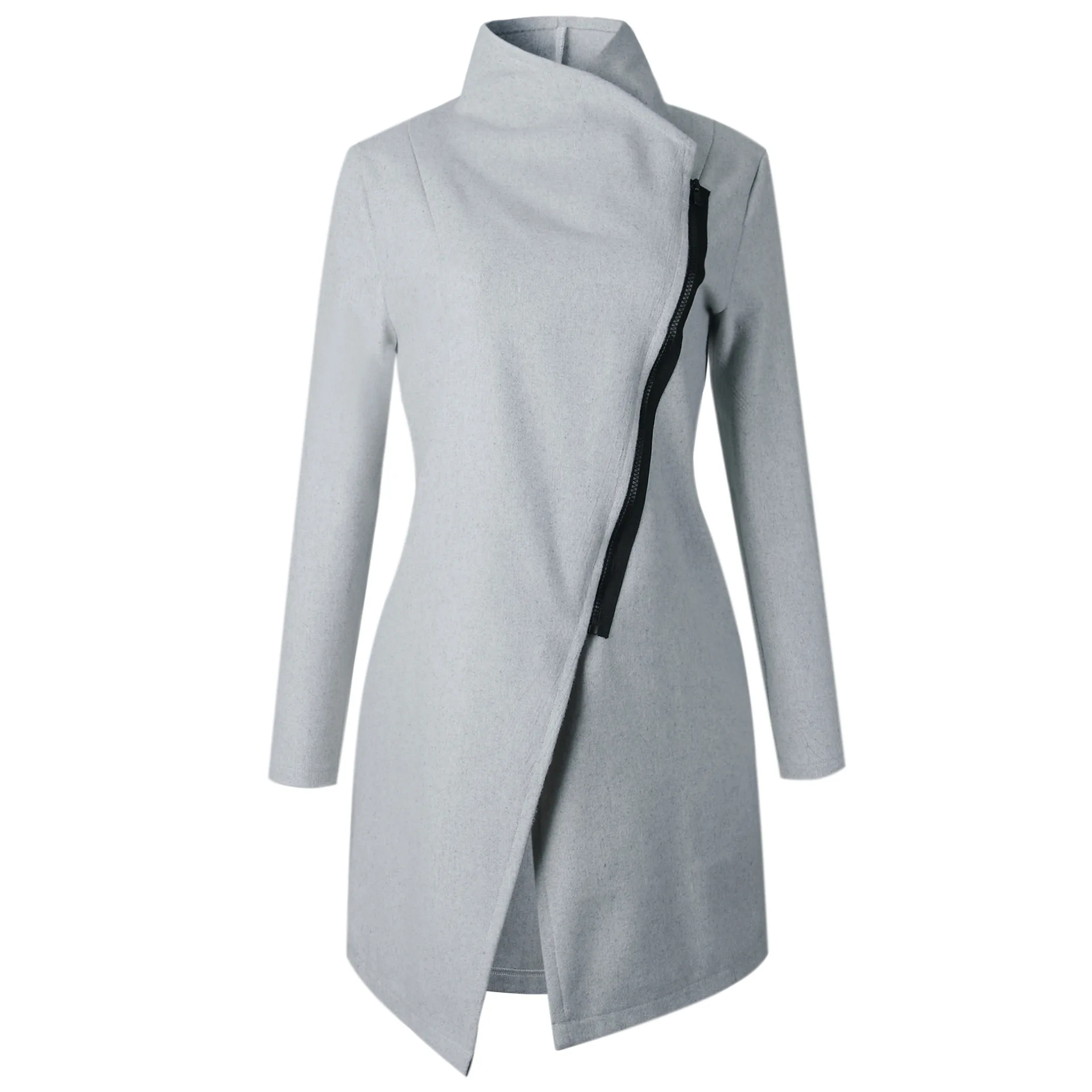 Весенняя женская куртка с высоким воротником, с капюшоном, на молнии, с длинным рукавом, пальто, тонкая женская верхняя одежда, пальто, Повседневная Толстовка с капюшоном
