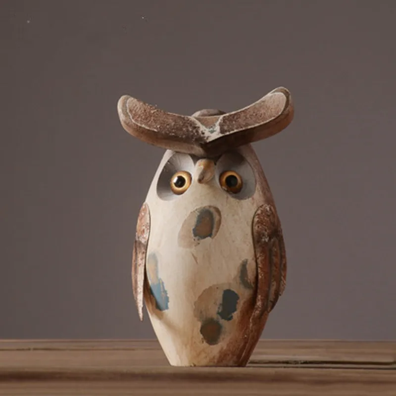 buy American Retro Creative Personality Resin Owl Home Living Room Porch Wine Cabinet TV Cabinet Study Decor Crafts M2486