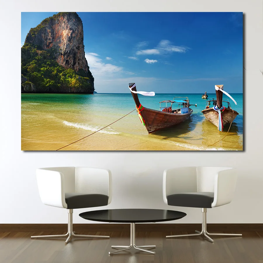 

High-definition Abstract Modern Home Decoration Canvas Airbrush Painting Single Torrid Zone Rainforest Thailand Scenery Cross Bo