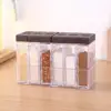Transparent Kitchen Spice Box Containers Gadget Sets Mix Container Storage Spice Jars With Stand Storage Container Organizer