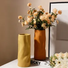Kreatywna nieregularna szorstka matowa ceramiczna doniczka na kwiaty kosz na kwiaty dekoracja nordycka wazony na kwiaty tanie tanio CN (pochodzenie) Europejska Ceramiki i porcelany Wazon na stolik