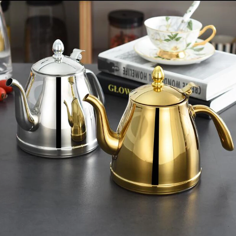 Teiera In Acciaio Inossidabile 304 Per Piano Cottura – Bollitore Per Tè, Caffè E Infusi, Manico Termoresistente, Adatto A Induzione, Capacità 1,2L (Opzione 1,5L)