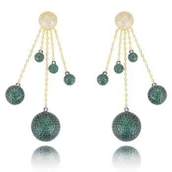 

GODKI Jimbora Personality Long Ball Dangle Earrings Full Cubic Zirconia Bridal Wedding Women Girl Daily Trend Accessories 2020