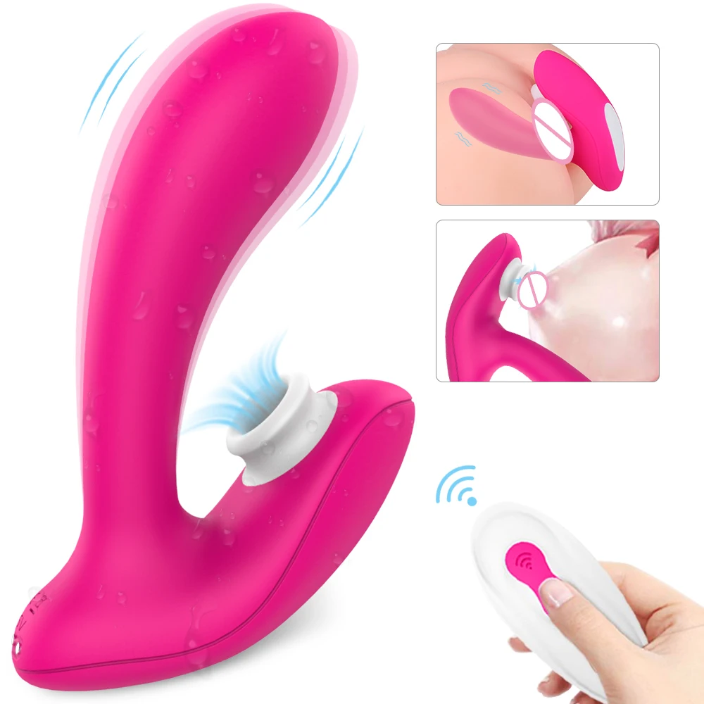 Rechargeable Vagina Sucking Wearable Vibrator G Spot Oral Clit Clitoris Stimulator Sucker Dildo Vibrator Adult Sex Toy for WomenVibrators image