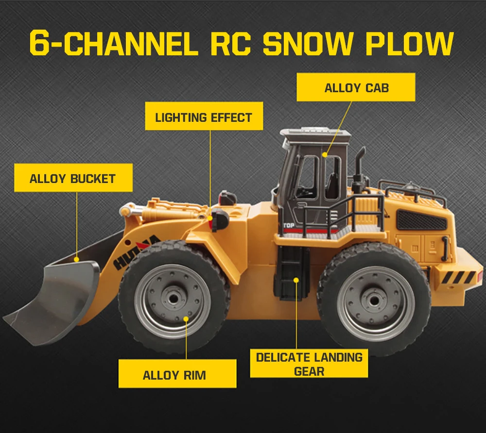 Huina 1586 Rc Bulldozer Alloy Casting 
