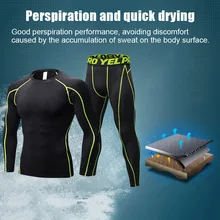 Спортивные костюмы для фитнеса, тянущиеся быстросохнущие костюмы, длинные рукава, брюки, компрессионная Базовая слойная футболка, леггинсы