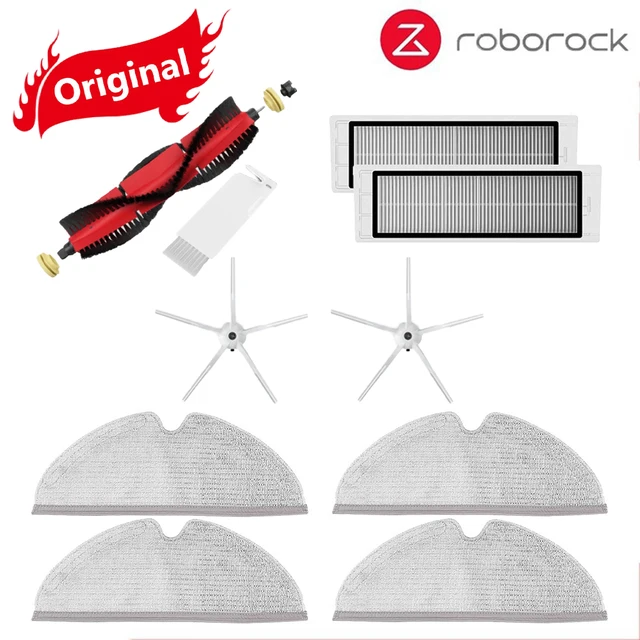 Original Roborock S5 Max / E4 / E5 / S45 Max / S6 MaxV Detachable Main Brush Silicon Side Brush Washable Filter Accessories white Suit  1