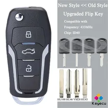 KEYECU Upgraded Flip Remote Key Fob 2 Buttons 433MHz ID40 Chip   for Opel Vauxhall Astra Corsa C Combo Van Meriva Tigra Vectra