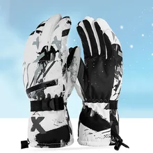 Перчатки для катания на лыжах и сноуборде ветрозащитные водонепроницаемые женские и мужские снежные рукавицы с сенсорным экраном, новые зимние перчатки для езды на мотоцикле