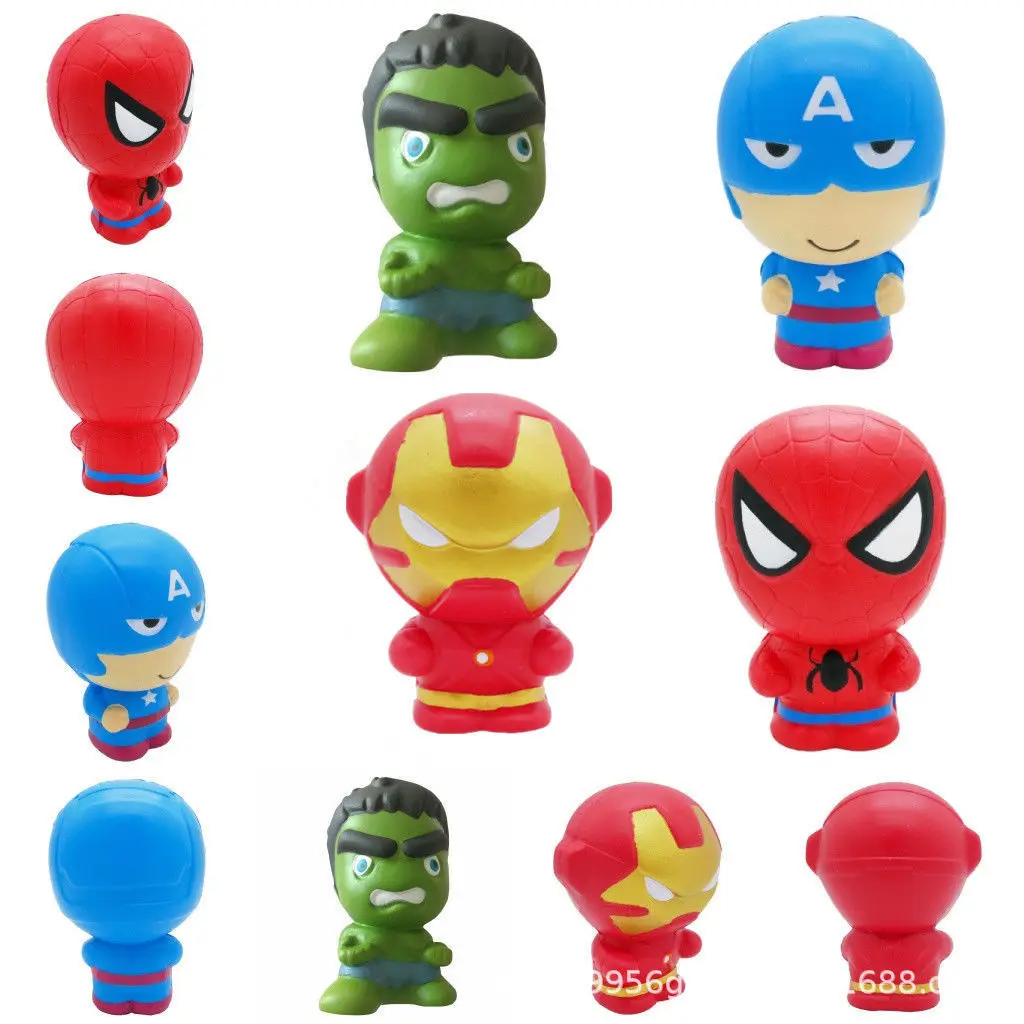 

New Style Model Pu Anime Wei Doll America Captain Hulk Spiderman Iron Man Memory Foam Cartoon Doll