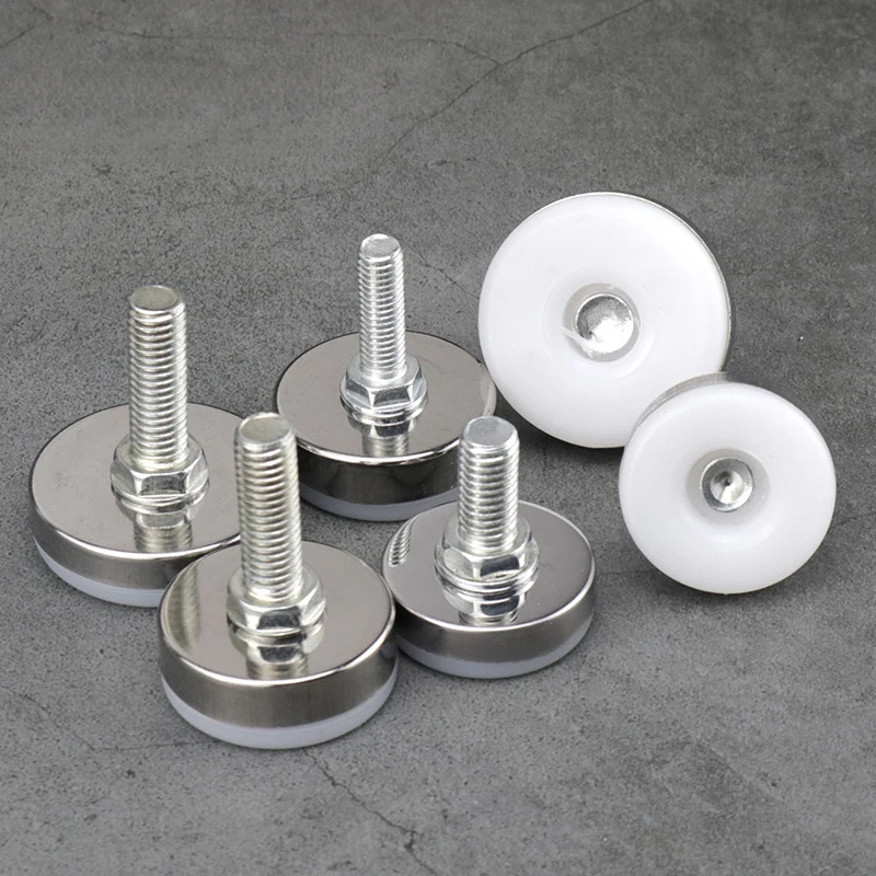 8Pcs Steel Adjustable Furniture Feet with Nylon Base Levelers for Sofa Table Chair Cabinet Workbench - Easy Leveling 4