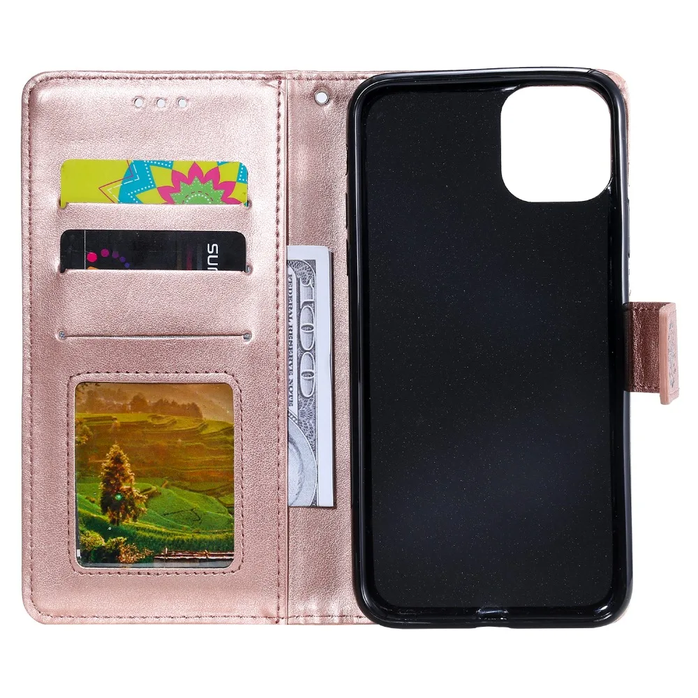 50 шт./лот, чехол с цветочным рисунком, 3 карты, кожаный чехол для iphone 5, 6, 7, 8 X XS, XR, XS Max, 6, 7, 8 plus, 11 Pro Max, чехол