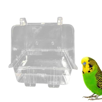 

1Pc Bathtub Practical Transparent Durable Creative Cage Bath Cleaning Tool Hanging Bathtub for Bird Parrot Budgie