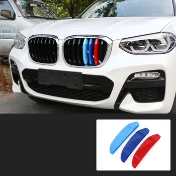 

Car Styling For BMW X3 G01 X4 G02 2018-20 Accessories Head Front Grille For M Sport Stripes Grill Covers Cap Frame Auto Stickers