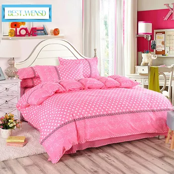 

BEST.WENSD Polyester endless bedclothes 4Pcs bedding set Duvet Cover sets quality beds twin king size housse de couette palace
