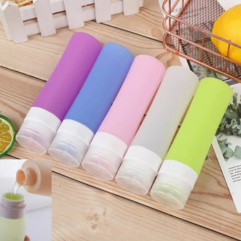 

80ML Portable Cosmetic Refillable Silicone Bottle Travel Bath Shampoo Packing