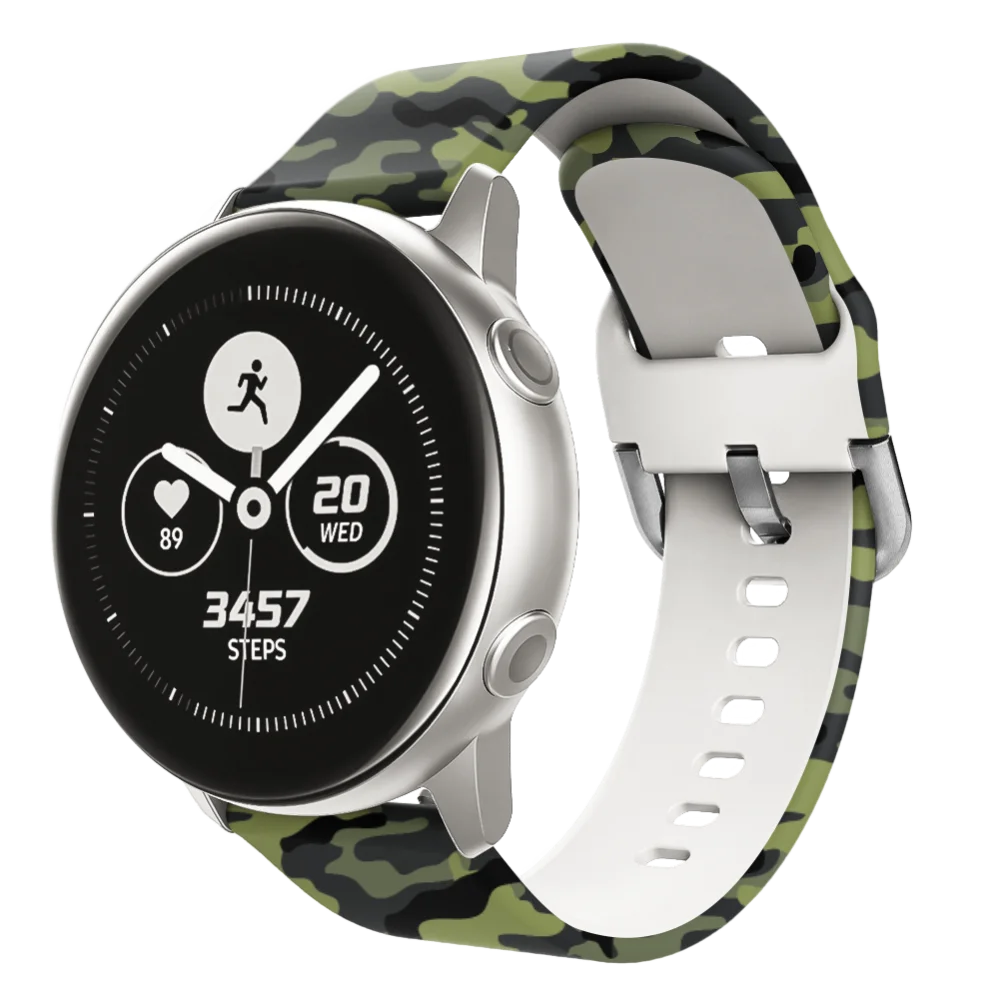 20 мм ремешок для часов с принтом для samsung Galaxy Watch Active 2 ТПУ резиновый сменный Браслет для Galaxy Watch Active