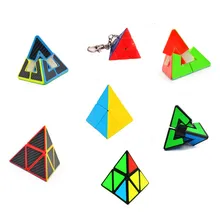 LeFun углеродное волокно 2x2x2 Пирамида 2x2 дьявол 3x3x3 брелок магический куб черный белый Пирамида безопасный АБС скоростной Головоломка Куб детские игрушки подарок