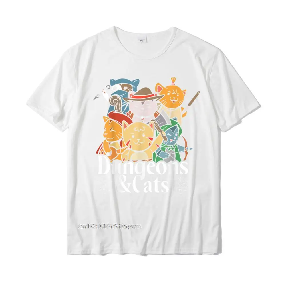Leisure Tops Shirt Family O Neck Printed Short Sleeve 100% Cotton Men Top T-shirts Family Sweatshirts Drop Shipping Dungeons and Cats RPG D20 Fantasy Roleplaying Gamers T-Shirt__5244 white