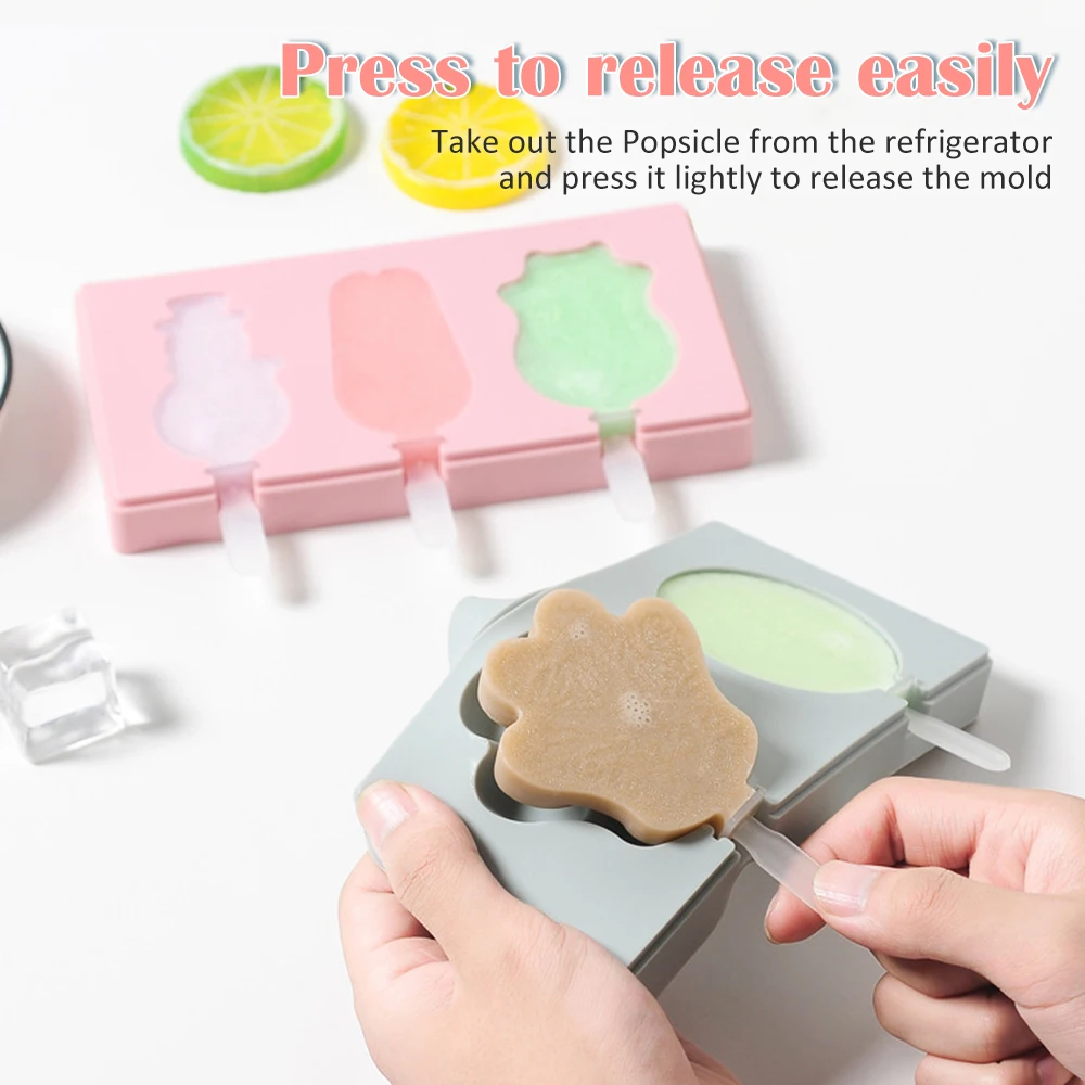 Силиконовая форма для мороженого с крышкой DIY Форма животных Желе льда леденец