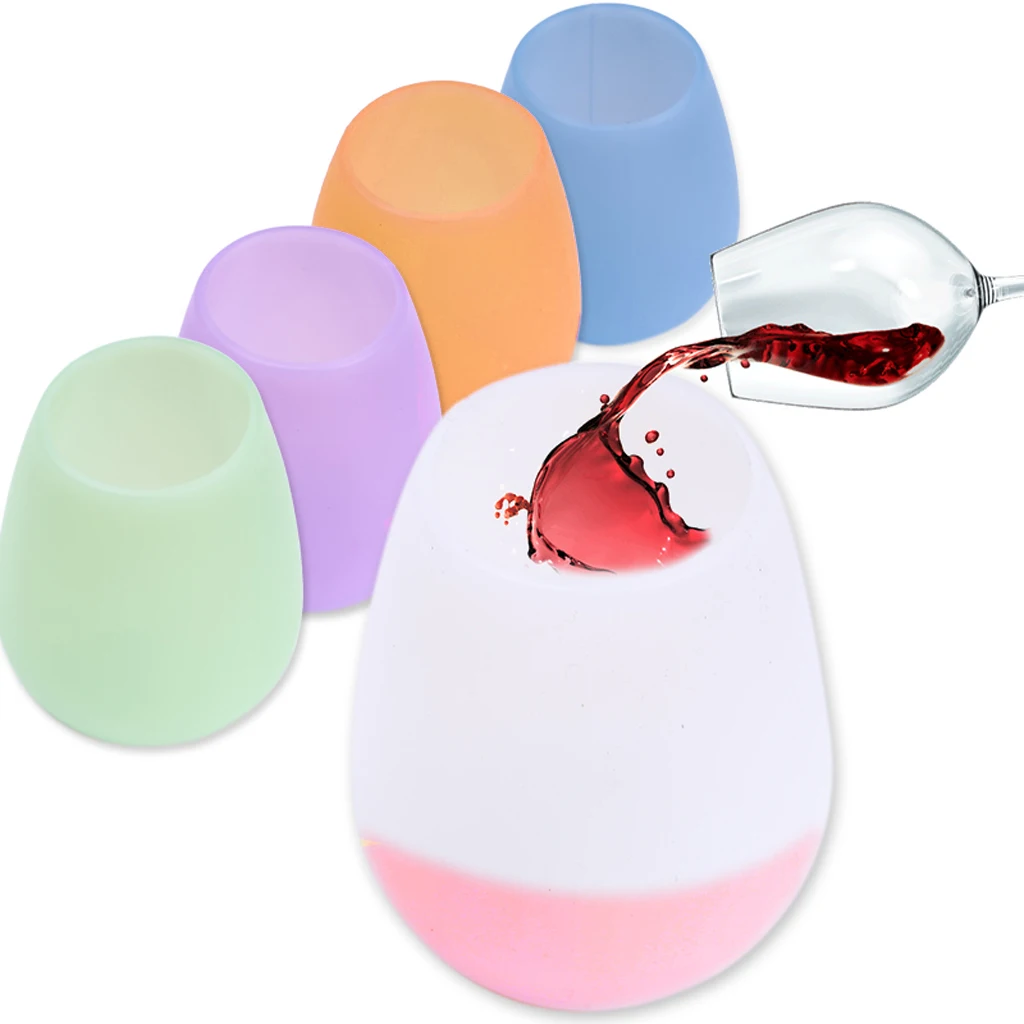 High Quality Unbreakable Silicone Red Wine Cup Glass for Party Camping BBQ Picnic