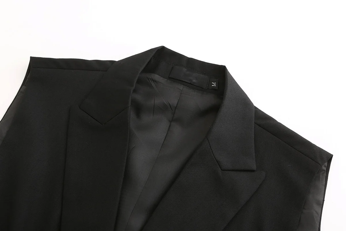 Men Lapel Vest Tuxedo Sleeveless Jacket Punk Rock Hip-hop Long Vest Retro Casual Vest Wedding Groomsmen Dress gilet steampunk 3