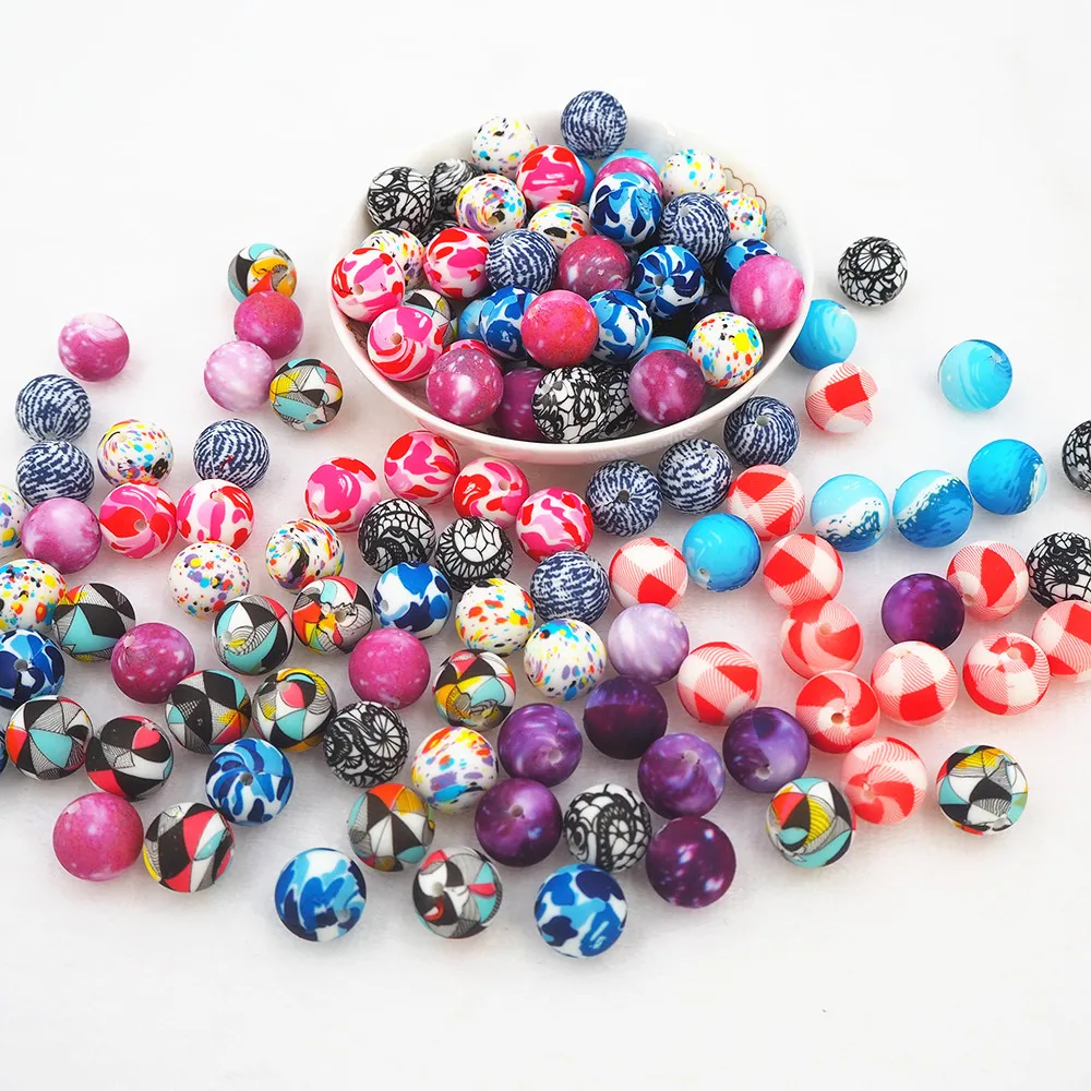 Chenkai 50PCS 15mm Red Ball Print Silicone Beads Baby Round Shaped Bead Teething BPA Free DIY Sensory Chewing Toys Accessories 1 H2698b0ea368c43a9abb03dde17d25a13t